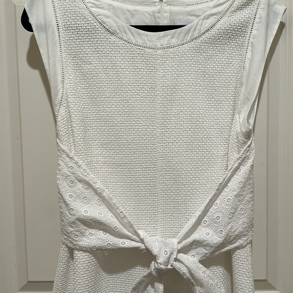 CAbi Women’s Size 8 Dress Lizzie White Eyelet Cotton Midi Detailed collar - Picture 5 of 14